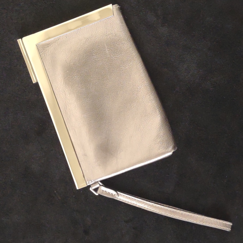 Metallic Leather Calvin Klein wristlet wallet